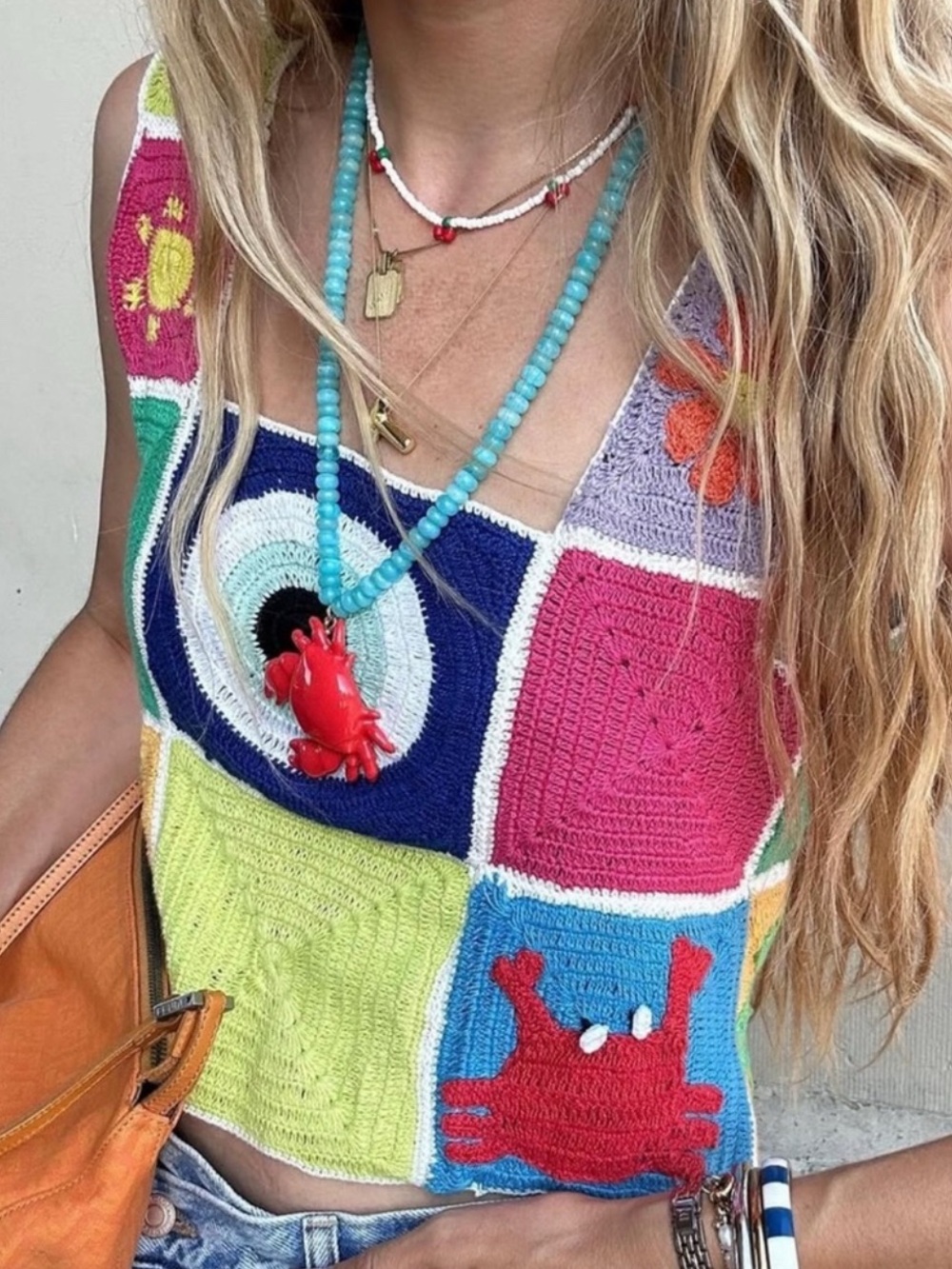 Pitusa Crochet Patchwork Top Shell Crab